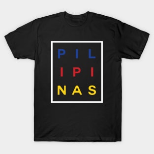 Pilipinas Boxed (Flag Color White) T-Shirt